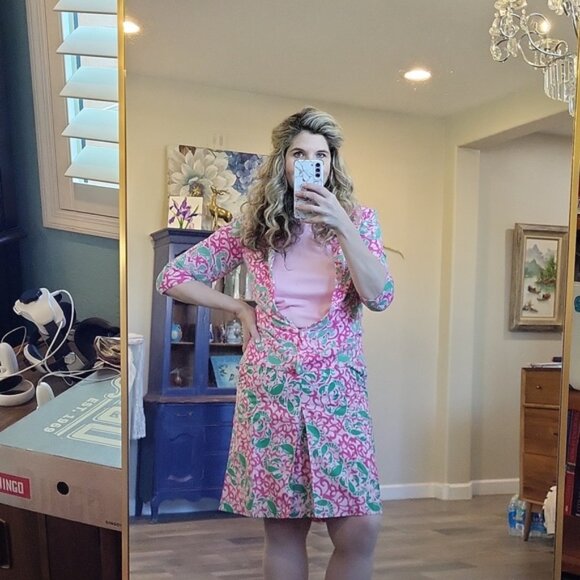 L.L. Bean Seacoast Skirt Prin Set Pink Crab Lobster Three Piece Size M/8 - Picture 2 of 16